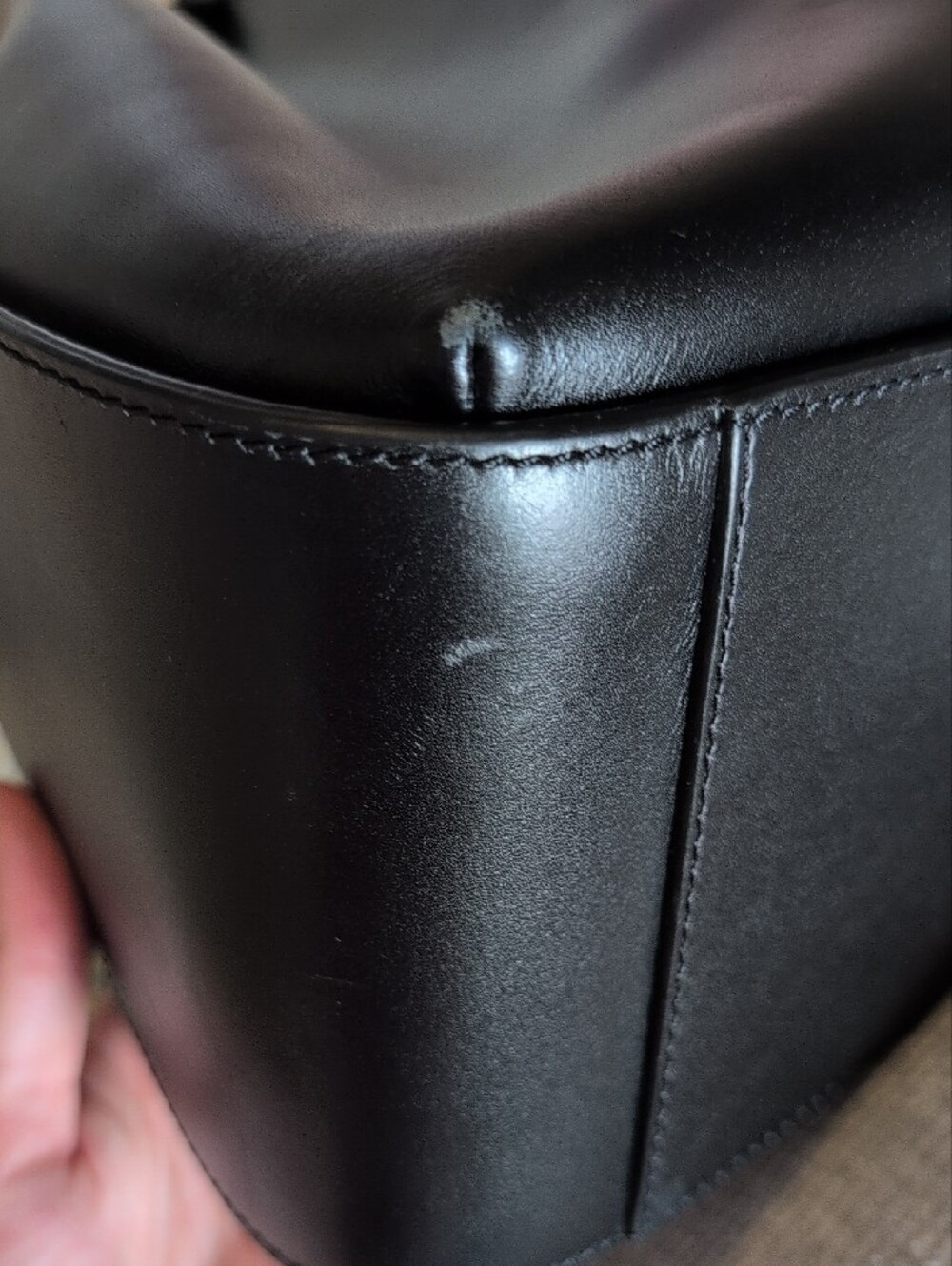 A.P.C. Courtney Black Leather Drawstring Shoulder Bag - Picture 7 of 7